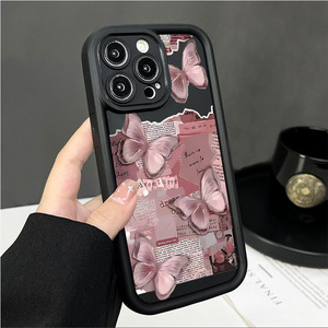 Moda farfalla rosa rosa modello custodia per telefono in TPU protezione 360 antiurto per iPhone 16 15 <span class=keywords><strong>Pro</strong></span> Max <span class=keywords><strong>14</strong></span> 12 11 - Product Image 4