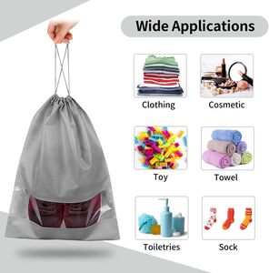 Sacs de rangement pour chaussures de voyage en tissu non tissé, pochette à cordon, sac anti-poussière pour chaussures, sac cadeau - Product Image 5