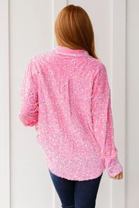 Loveda เสื้อมีกระดุมปกปกเลื่อมเสื้อโค้ทผู้หญิงมีกระเป๋าทันสมัยสำหรับวันหยุดและปาร์ตี้ - Product Image 4