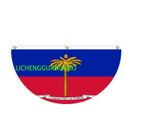 Drapeau en forme d'éventail d'Haïti, design personnalisé, drapeau en forme d'éventail, drapeau de jardin, drapeau d'extérieur, drapeau de cour