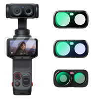 K&F CONCEPT FI061 Kit de 3 objectifs grand angle magnétiques noirs avec filtre de diffusion 1/4 anti-pollution lumineuse pour Insta360 Luna Ultra