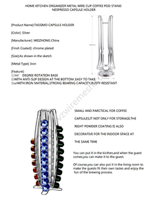 Fil métallique Tasse Café Stand Maison Cuisine Organisateur <span class=keywords><strong>Nespresso</strong></span> Porte-Capsule - Product Image 3