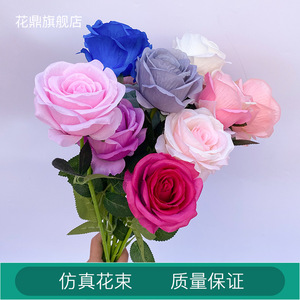 Rose artificielle en soie à tige unique, grande tête, style européen, pour décoration de maison et de mariage, moins de 10 cm - Product Image 4