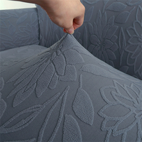 Jupe élastique à motif de feuilles jacquard ensemble de housses de canapé 1 2 3 places en forme de L pour le salon vente en gros