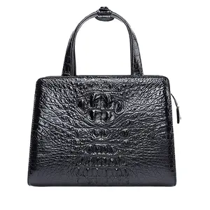 Luxury simple women real crocodile leather skin handbag tote bag