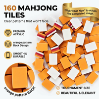 Tuiles en acrylique bleues de luxe personnalisées, jeu de mahjong américain à 4 couches de 160 cartes pour adultes, cadeau