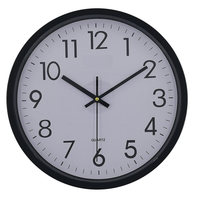 Meilleur prix, horloge murale circulaire classique, bon marché, à aiguilles mécaniques, en plastique, traditionnelle, pour cadeau