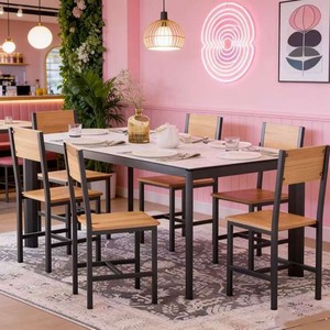 Ensemble table et chaises de salle à manger transfrontalier, idéal pour la maison et le bureau, table et chaises simples - Product Image 1