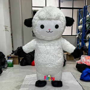 Disfraz <span class=keywords><strong>de</strong></span> Mascota <span class=keywords><strong>de</strong></span> Cordero Blanco Inflable <span class=keywords><strong>de</strong></span> 2 m Hecho a Medida para Adultos, Perfecto para Actuaciones, Bailes y Eventos Festivos - Product Image 2