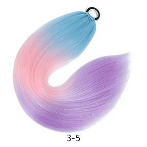 Extensions per trecce sintetiche effetto glitter scintillante all'ingrosso <span class=keywords><strong>con</strong></span> elastico, capelli Yaki Ombre <span class=keywords><strong>con</strong></span> tinsel - Product Image 2