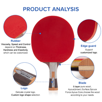 Vente en gros de caoutchoucs haut de gamme 3 étoiles raquette de Tennis de Table pour l'entraînement