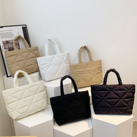 Tas Tote Wanita Colefa Siap Kirim, Model Diamond Grid Berlapis, Serbaguna, Fashionable, Isi Kapas Tebal, Dapat Dicetak Logo Sendiri