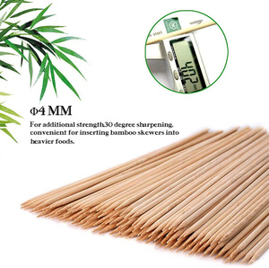 Baguettes de brochettes en bambou jetables pour barbecue, outils ronds résistants à la chaleur de 50cm emballés dans un sac - Product Image 3
