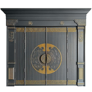 Portail en métal Qifan traditionnel avec revêtement en poudre, design orné et ouverture battante pour l'entrée - Product Image 3
