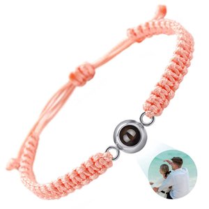 Bracelet de projection <span class=keywords><strong>photo</strong></span> personnalisé en vente chaude, acier inoxydable, fait à la main, corde tressée colorée, réglable, je t'aime, bracelets de <span class=keywords><strong>couple</strong></span> - Product Image 4