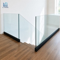 LANGE Deluxe Ästhetisches Rahmenloses Glasgeländer U-Kanal-Glasgeländersystem Panoramablick Klarglas für Balkone