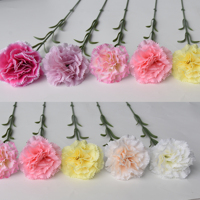 Vente en gros de tiges de fleurs de carnations artificielles pour la décoration