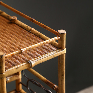 Estante de bambú para té, 36x15x49cm, estante rectangular duradero de tipo vertical para almacenamiento de juegos de té, unidad de exhibición inspirada en el estilo Zen - Product Image 3