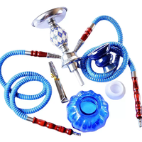 Chicha en verre haut de gamme à 2 tuyaux, kit mini chicha complet avec finition miroir et coffret cadeau