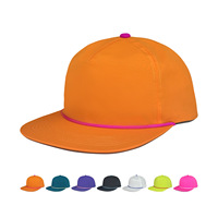 Gorra de Béisbol Estructurada de 5 Paneles con Visera Plana, Cordón Ajustable, Logotipo Bordado Personalizado, Tela de Secado Rápido, Venta al Por Mayor