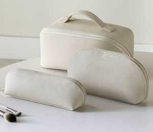 Trousse de maquillage OEM portable en cuir PU avec fermeture éclair, grande capacité, logo personnalisé, étui de luxe étanche, maquillage de voyage pour filles de style mignon - Product Image 1