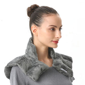 Calentador de cuello y hombros calentado para microondas de lavanda, almohadilla de calentamiento de cuello ponderado para aliviar el dolor, semillas de lino, bolsa de trigo - Product Image 3