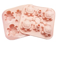 Moule à poupée en plâtre de silicone réutilisable 8 trous, grande et petite tortue, fait à la main, savon tortue en silicone, moules de décoration de gâteau au pouding