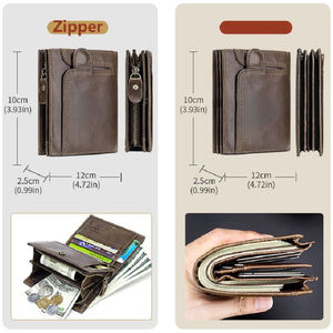 กระเป๋าสตางค์ AndoBag RFID Block แบบสั้นสำหรับผู้ชาย หนังวัวแท้สไตล์เรโทร พร้อมช่องใส่บัตรและช่องใส่เหรียญ - Product Image 3