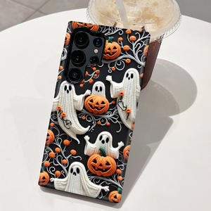 2 in 1 doppio strato pellicola rigida Cover posteriore del telefono per Sasmung S21 S22 S23 S24 S25 Ultra Ghost Design Halloween Cover regalo del telefono - Product Image 2