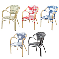 Chaise de bistrot français chaise de jardin en rotin extérieur meubles Paris cour café chaise de salle à manger en plein air