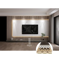 Panneau mural en WPC à rainures INSOUL ignifuge, texture bois noir, hôtel, 160 mm