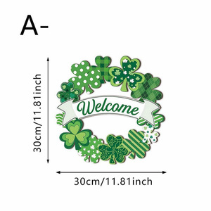 Green Four Leaf Clover Wooden Hanging <b>Decor</b> Round Die Cut St Patrick's Day Party <b>Wall</b> Decoration - Product Image 3