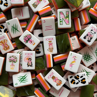 En stock - Jeu de tuiles de Mahjong BAMA MAHJ Wild Ones - 160 tuiles de Mahjong en acrylique avec tapis de Mahjong Bama Mahj