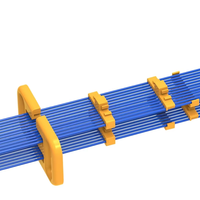 Organizador de Cables Linkwylan Amarillo LW-LXB-24/S de 24 Orificios, Resistente al Fuego, de ABS, para Gestión de Cables de Red, Cat5, Cat6, LAN