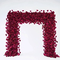 NINI 5D Quadratischer Seiden-Kunstblumenbogen Hochzeits-Hintergrund Rose Anpassbare Farbe Hochzeitsdekoration Influencer Check-in Foto
