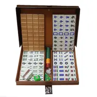 Hot Sell 40mm Luxury Mahjong Set Silver&Gold Mahjong Games Home