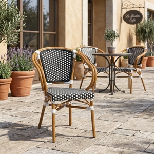 <span class=keywords><strong>Chaise</strong></span> de <span class=keywords><strong>salle</strong></span> <span class=keywords><strong>à</strong></span> <span class=keywords><strong>manger</strong></span> d'extérieur en <span class=keywords><strong>rotin</strong></span> PE et aluminium, imperméable - <span class=keywords><strong>Chaise</strong></span> de patio durable et confortable, tressée <span class=keywords><strong>à</strong></span> la main, pour hôtel/jardin - Product Image 2