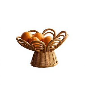 Cesta de Mimbre Hecha a Mano al por Mayor con Tapa, Organizador de Almacenamiento de Mimbre Natural, Contenedor Decorativo para el Hogar y la Cocina - Product Image 1