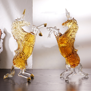 1 Liter Hand-Blown Transparent Glass Liquor Animal Horse Decanter with Custom Logo for Vodka <strong>Tequila</strong> Whiskey <strong>Gift</strong> <strong>Set</strong> - Product Image 2