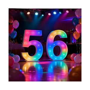 Lettres lumineuses LED 3D, taille et couleur personnalisables, numéro de fête d'anniversaire, marquee, 30, 40, 50, fête d'adultes, utilisation intérieure et extérieure - Product Image 3