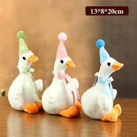 Porte-clés doudou en peluche d'oie 3D, jouet en peluche pour machine à griffes, cadeau moelleux pour fille, porte-clés de voiture