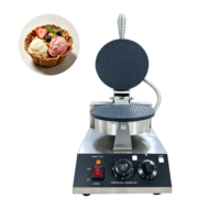 Machine à gaufres en stock, machine à faire des coupes à glace croustillantes, machine à faire des rouleaux d'œufs électriques 220V pour les boutiques de desserts