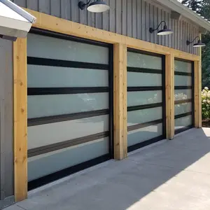 Wholesale Price 16x7 Motorized Overhead Garage Door Aluminium Glass Garage Doors