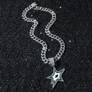Vente en gros Dallas Stars Chaîne Collier Charm Ice Cuban Collier pour personnalisé <span class=keywords><strong>NFL</strong></span> MLB NHL Team Pendentif <span class=keywords><strong>Meilleur</strong></span> cadeau Fans - Product Image 5