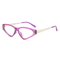 Twooo T1631 Lunettes de soleil vintage à la mode, personnalité, œil de chat, monture en métal, style streetwear, anti-lumière bleue
