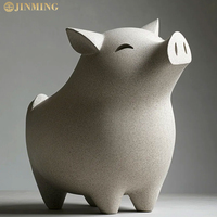 Adornos de interior Estatuas de animales abstractos Esculturas de cerdo de mármol Artesanías de piedra