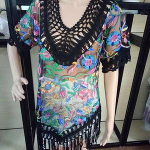 Blusa de Mujer Tejida a Crochet con Borlas Florales de Tela Hecha a Mano, Diseño Nuevo de 2019, para Vestido de <span class=keywords><strong>Playa</strong></span> - Product Image 6