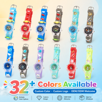 Meilleure Vente 2026 : Montre Enfant à Quartz 3D Lumineuse LED, 32 Motifs Colorés, Logo Personnalisé OEM, Vente en Gros, Cadeau