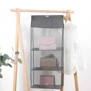 Neuankömmling Haushalts aufbewahrung 3 6 Regal hängende Aufbewahrung tasche für Handtasche hängende klappbare Netz tasche Schrank Organizer für Schlafzimmer