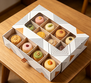 Scatola regalo ecologica Kraft con scomparti, stampa personalizzata <span class=keywords><strong>per</strong></span> confezioni all'ingrosso di frutta secca, biscotti, cioccolato, <span class=keywords><strong>torte</strong></span> e snack. - Product Image 6